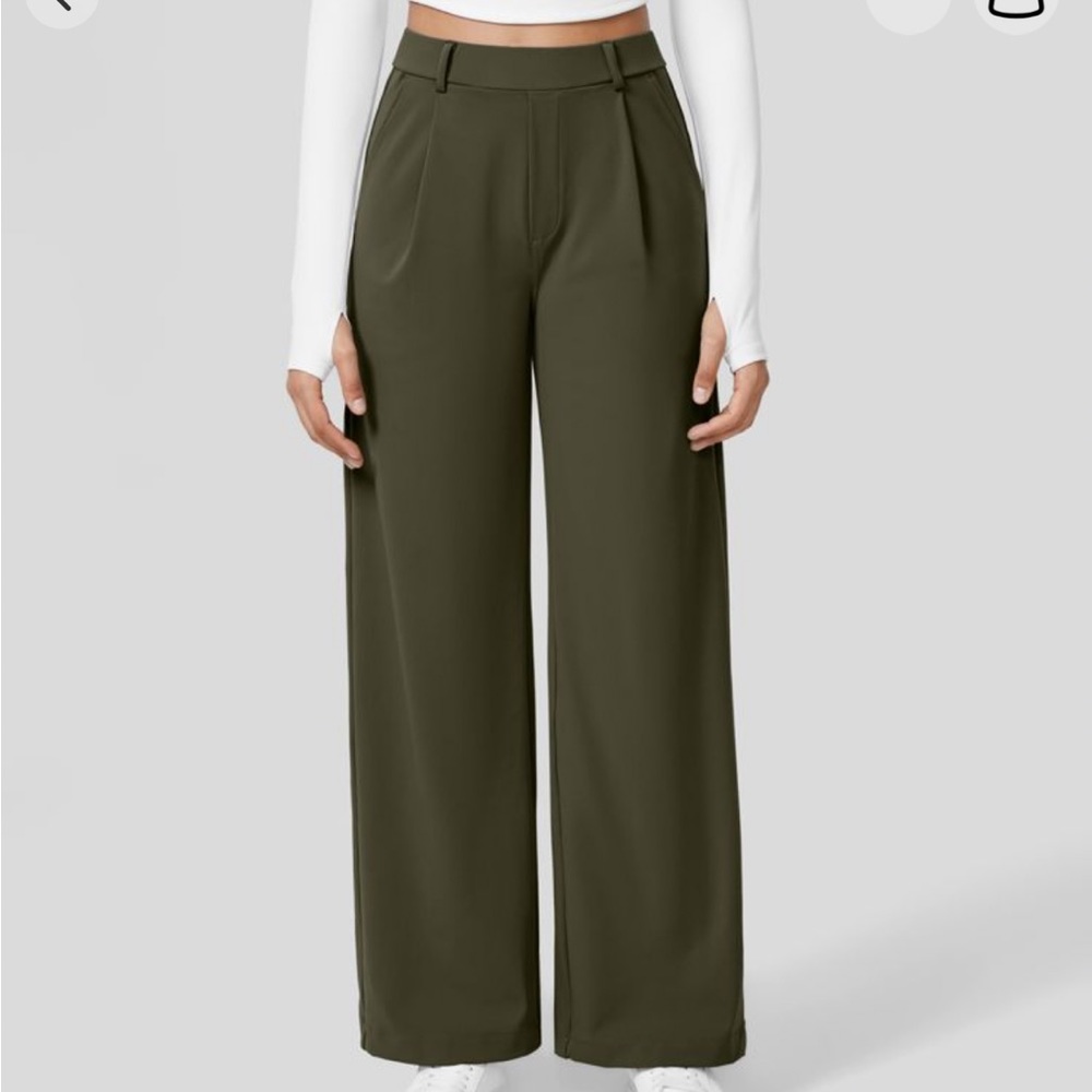 Stretchy wide leg work pant